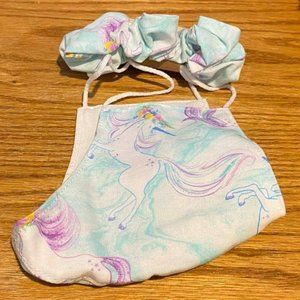 Fabric Face Mask & Matching Scrunchie/Unicorn